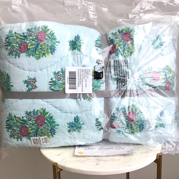 Anthropologie Quilt Twin Cotton Reversible New With Tag - Picture 10 of 11